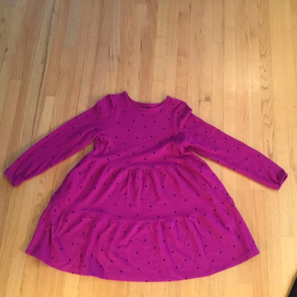 Cat & Jack Girls Purple Polka Dot Dress & Xersion Black Leggings Set XXL‎